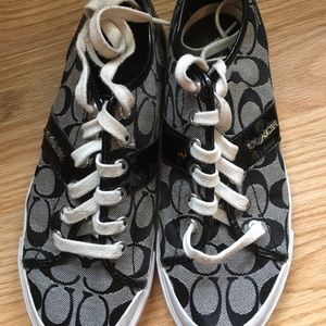Coach canvas tennis shoes